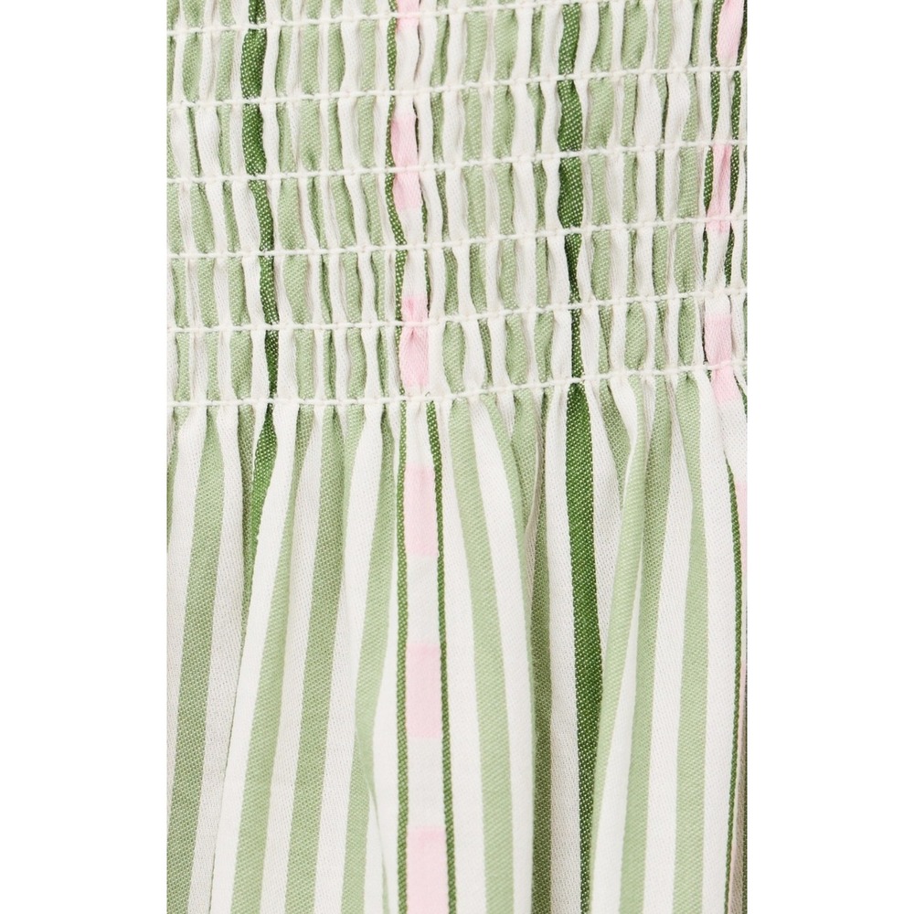 Hill House The Cosima Nap Dress Green White Striped Smocked Midi 3X - Picture 5 of 11
